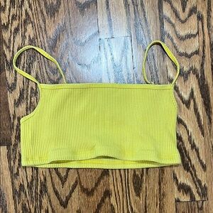 Yellow Ribbed Crop Top